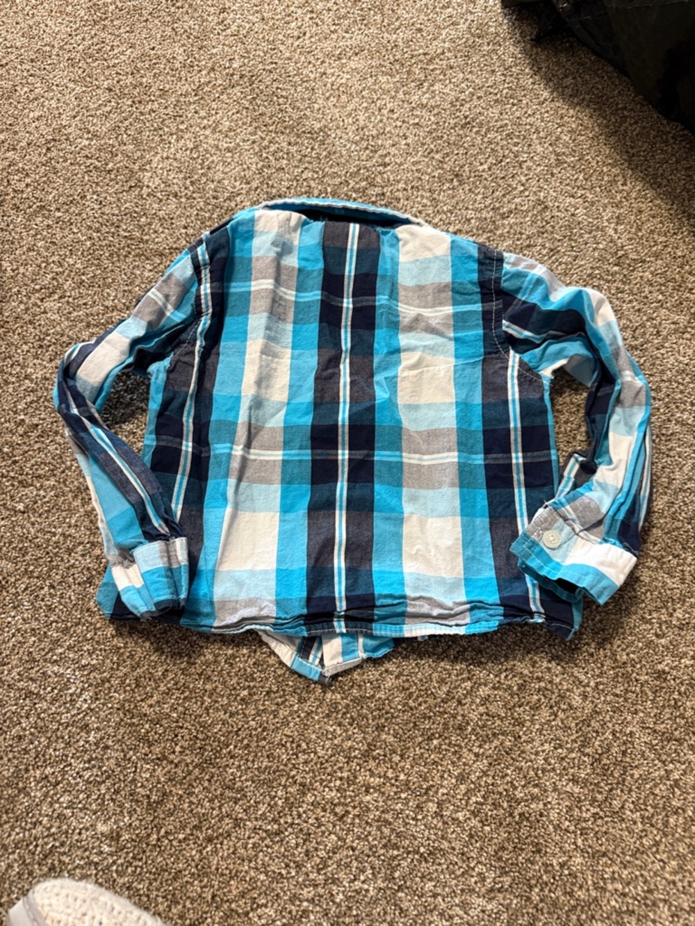 Boys Rock Blue Plaid Button-Up Shirt - Picture 7 of 7
